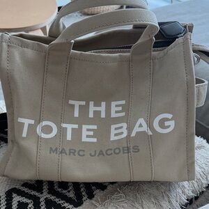 Marc Jacobs Beige Canvas Tote with Bold Front Logo